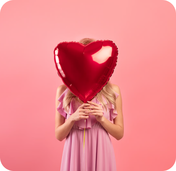 heart on pink background
