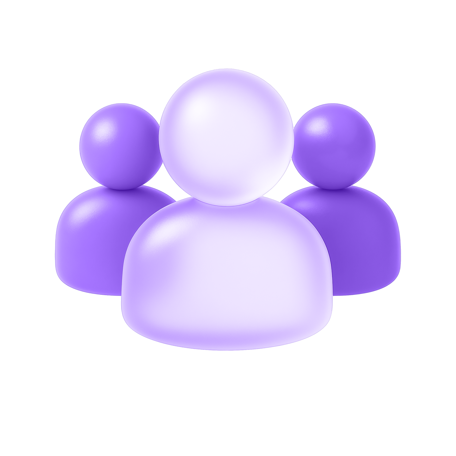 un groupe de silhouettes violettes et blanches