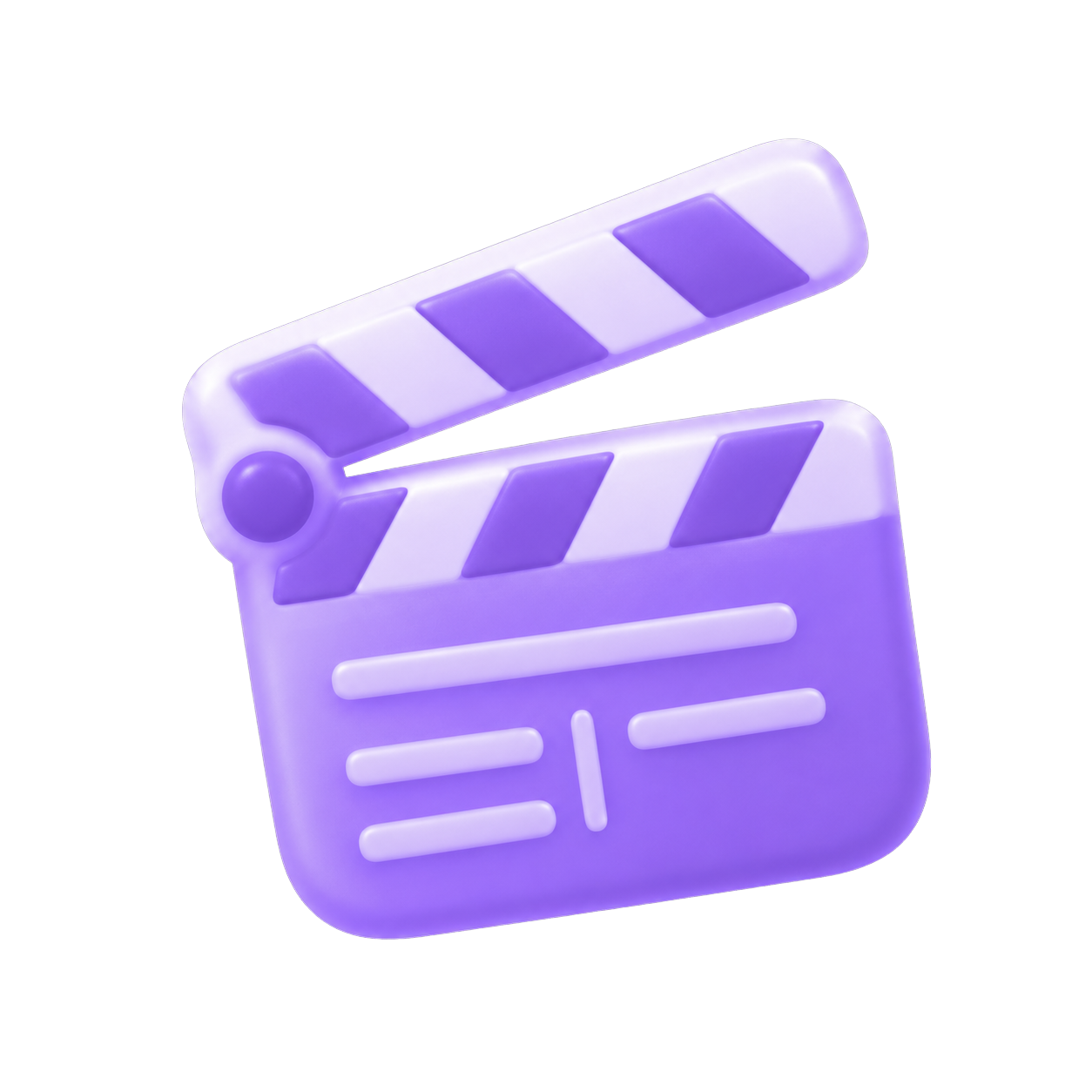 un clap de cinéma violet et blanc