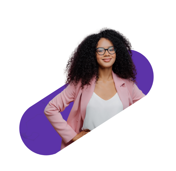 classy, smiling woman with her hands on her hips