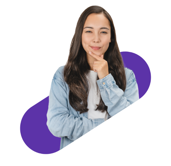 vraagt de vrouw zich af, terwijl ze haar hand op haar kin legt