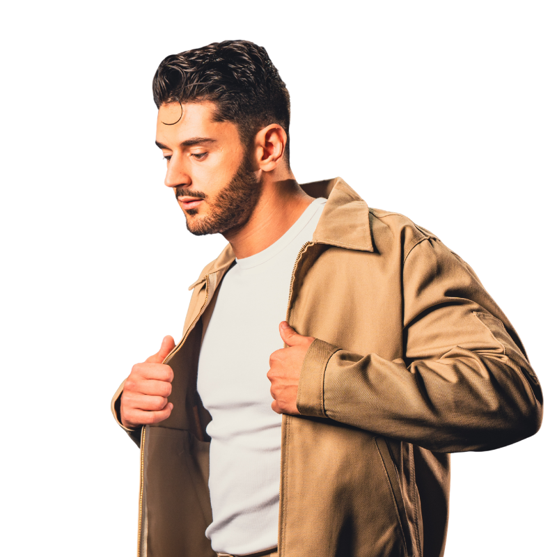 a man in a jacket
