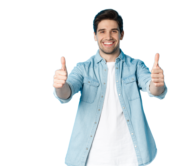 smiling man with thumbs up