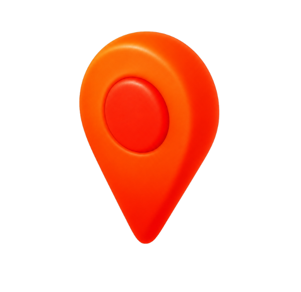 een rode en oranje speld