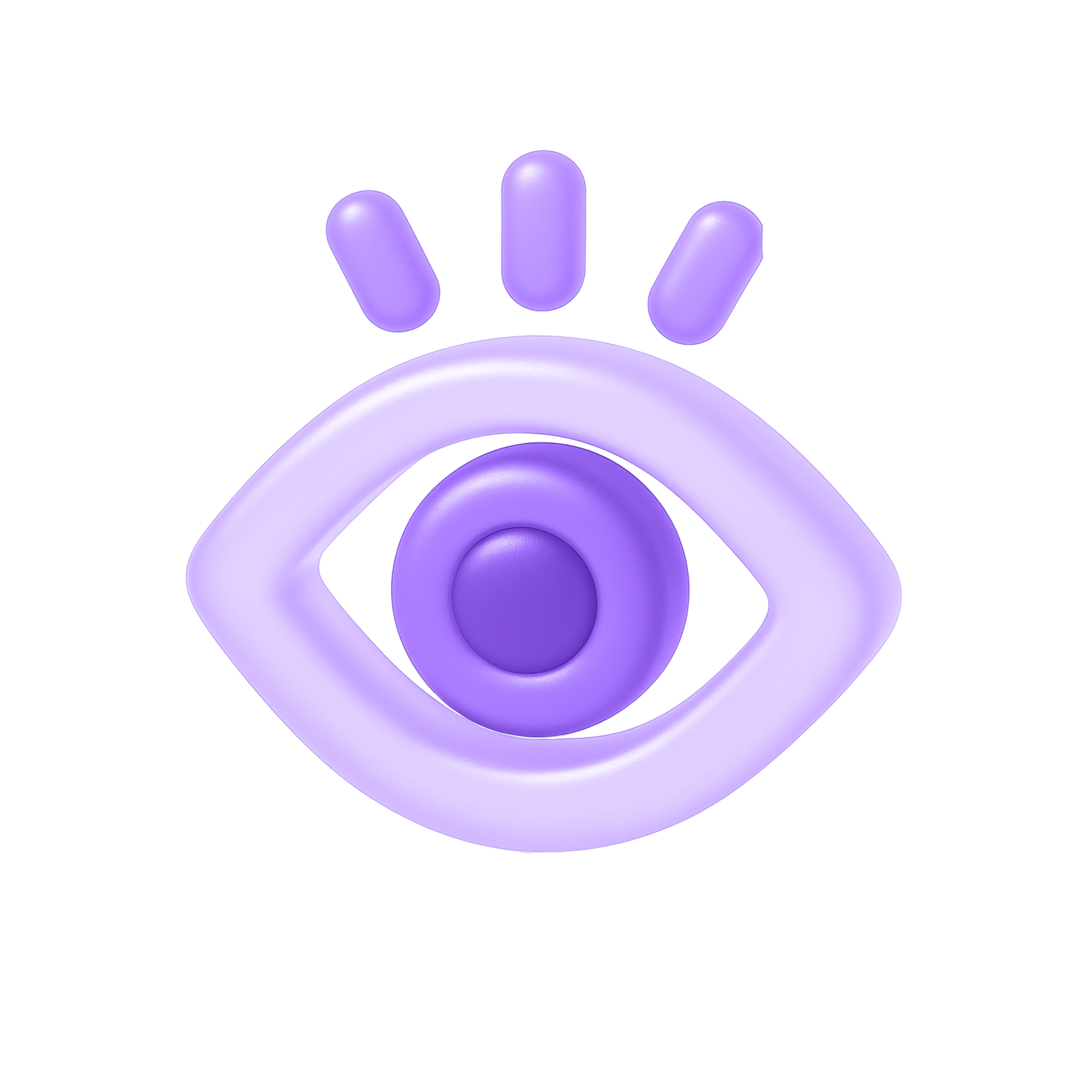 een paars oog op zwarte achtergrond