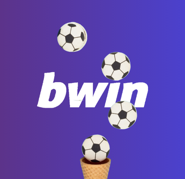 paars vierkant met bwin-logo en voetbal